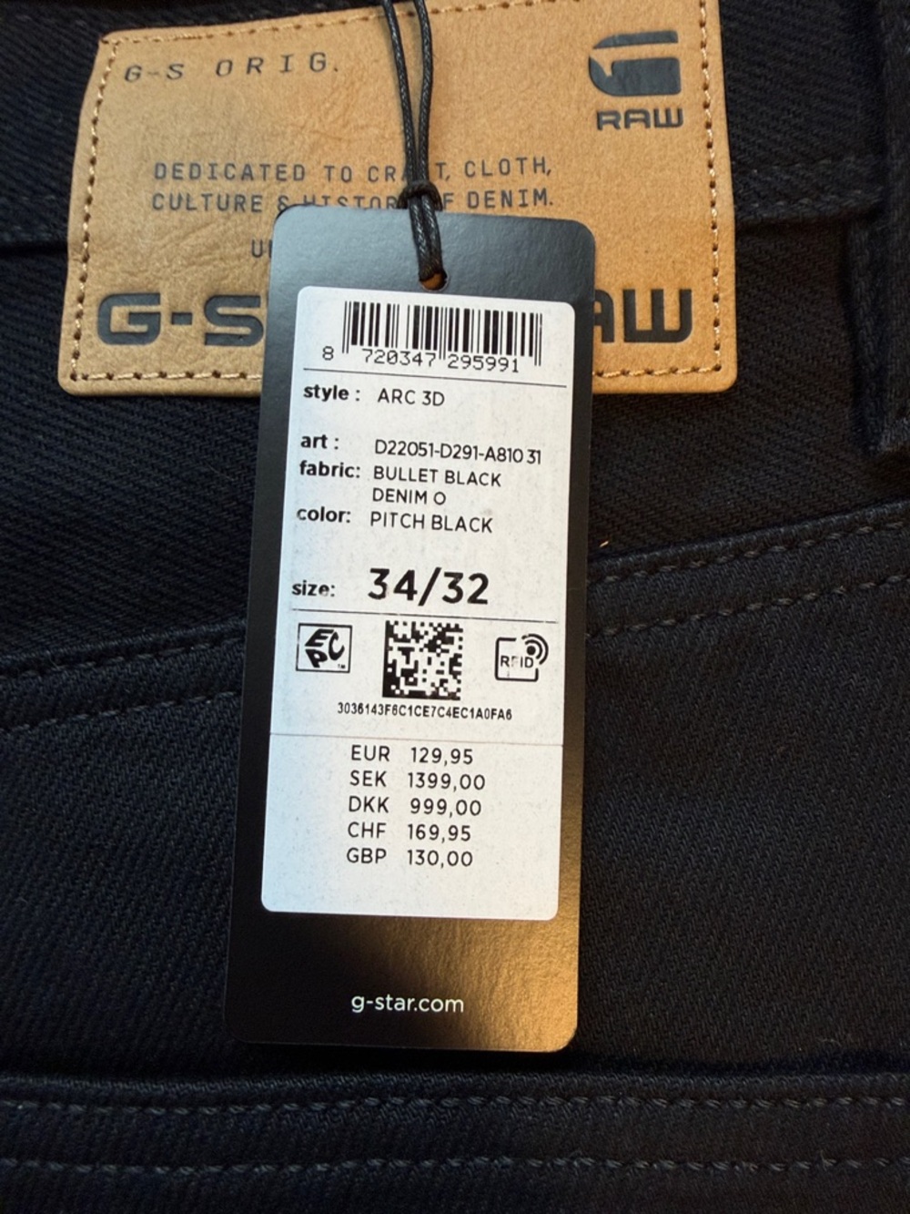 G-Star Raw Arc 3D Black Jeans - Pitch Black
